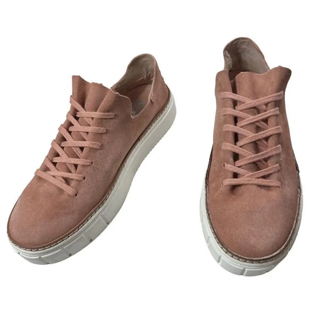 Women’s Vince Camuto Mauve Colored Leather Raiza Platform Sneakers